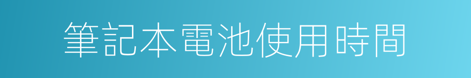 筆記本電池使用時間的同義詞