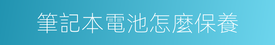 筆記本電池怎麼保養的同義詞