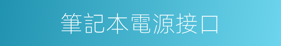 筆記本電源接口的同義詞