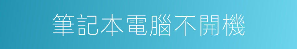 筆記本電腦不開機的同義詞