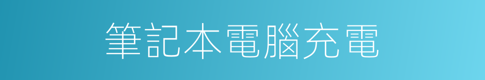 筆記本電腦充電的同義詞