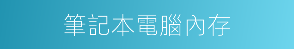 筆記本電腦內存的同義詞