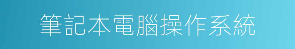 筆記本電腦操作系統的同義詞