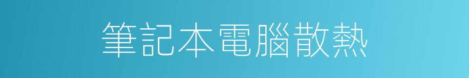 筆記本電腦散熱的同義詞