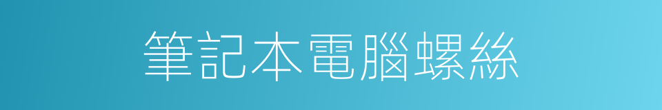 筆記本電腦螺絲的同義詞