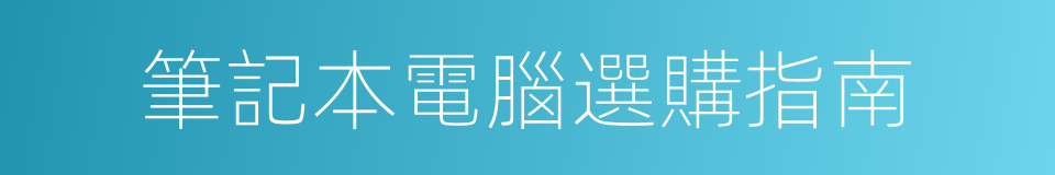 筆記本電腦選購指南的同義詞