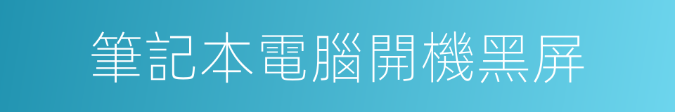筆記本電腦開機黑屏的同義詞