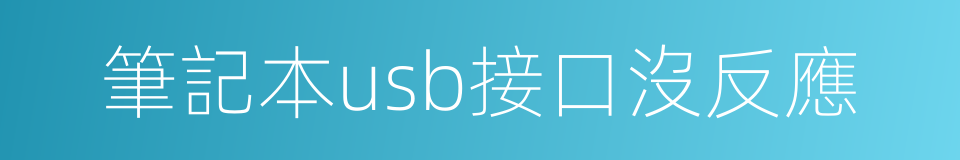 筆記本usb接口沒反應的同義詞