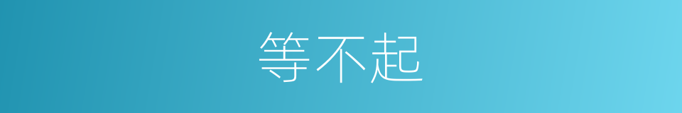 等不起的同义词