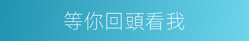 等你回頭看我的同義詞