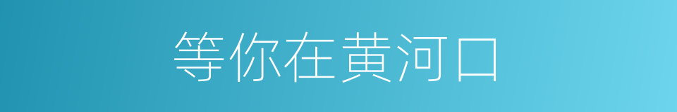 等你在黄河口的同义词