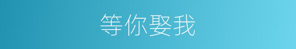 等你娶我的同义词