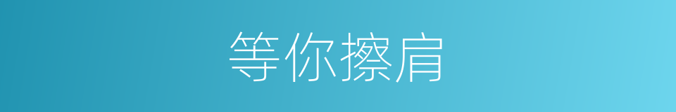 等你擦肩的同义词