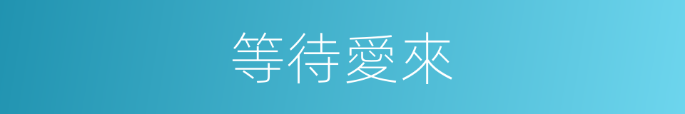 等待愛來的同義詞