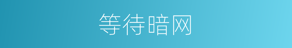 等待暗网的同义词