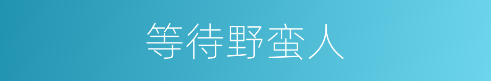 等待野蛮人的同义词