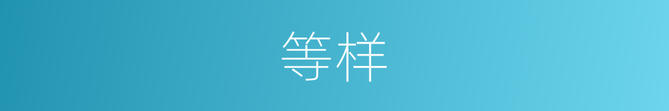 等样的意思