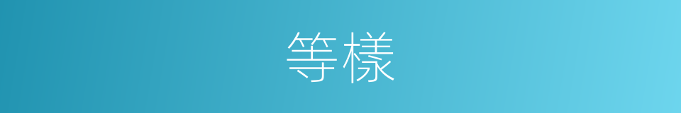 等樣的意思