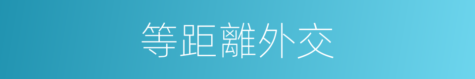 等距離外交的同義詞