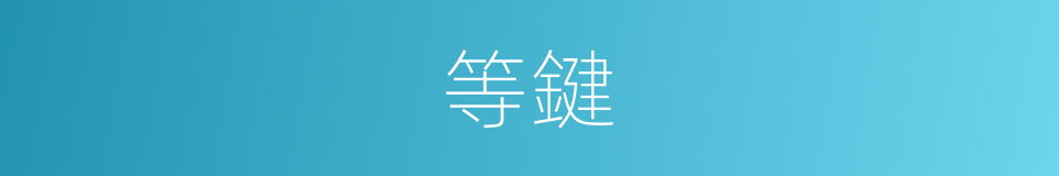 等鍵的同義詞