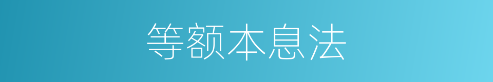 等额本息法的同义词