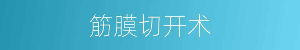 筋膜切开术的同义词