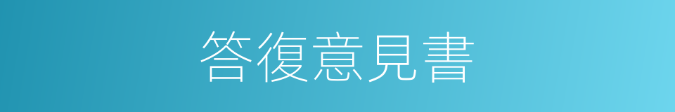 答復意見書的同義詞