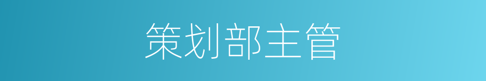 策划部主管的同义词