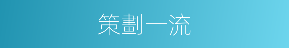 策劃一流的同義詞