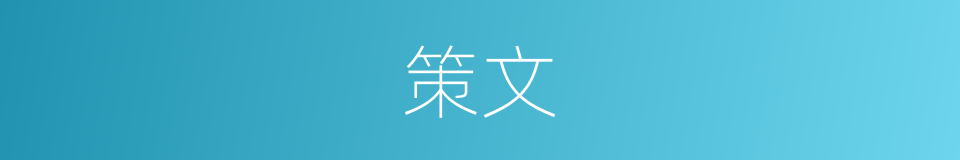 策文的意思