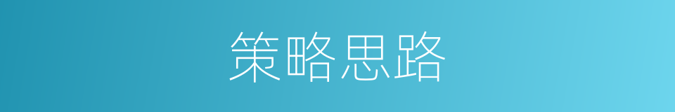 策略思路的同义词