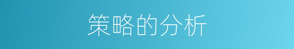 策略的分析的同义词