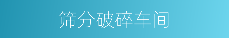 筛分破碎车间的同义词