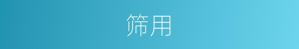 筛用的同义词