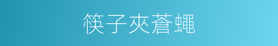 筷子夾蒼蠅的同義詞