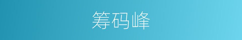 筹码峰的同义词