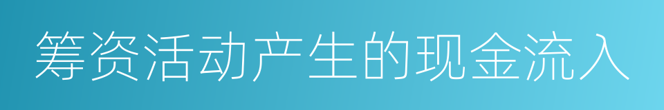 筹资活动产生的现金流入的同义词