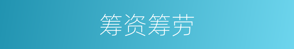筹资筹劳的同义词