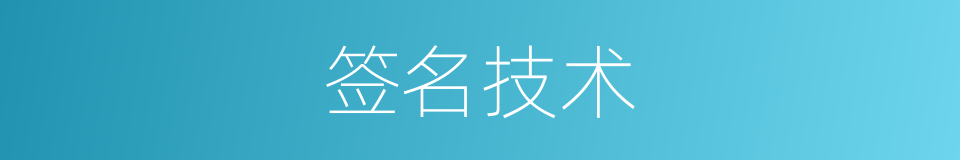 签名技术的同义词
