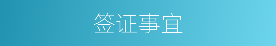 签证事宜的同义词