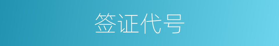 签证代号的同义词