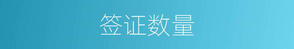 签证数量的同义词
