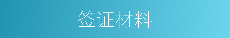 签证材料的同义词