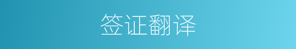 签证翻译的同义词