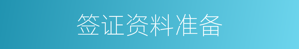 签证资料准备的同义词