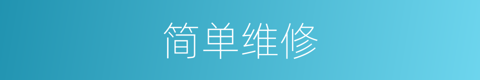 简单维修的同义词