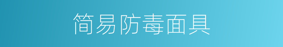 简易防毒面具的同义词