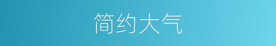 简约大气的意思