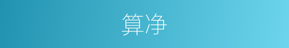 算净的同义词