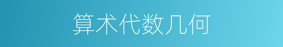 算术代数几何的同义词